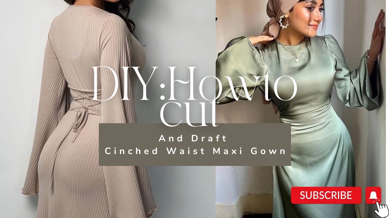 DIY// HOW TO SEW A TRENDY SNATCHED WAIST A-LINE GOWN WITH A CORSET LOOP