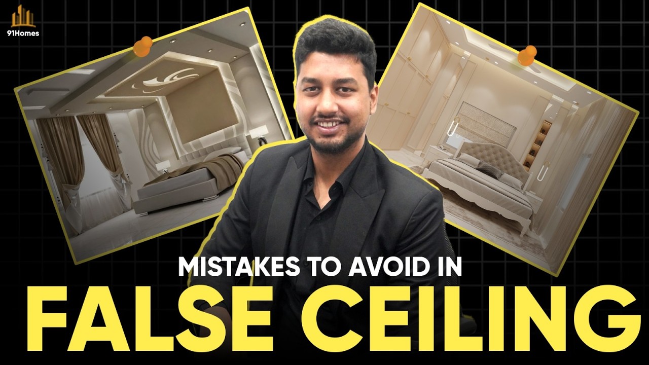 9 Mistakes to avoid during FALSE CELING WORK in hindi with 91Homes. From Design to final work.