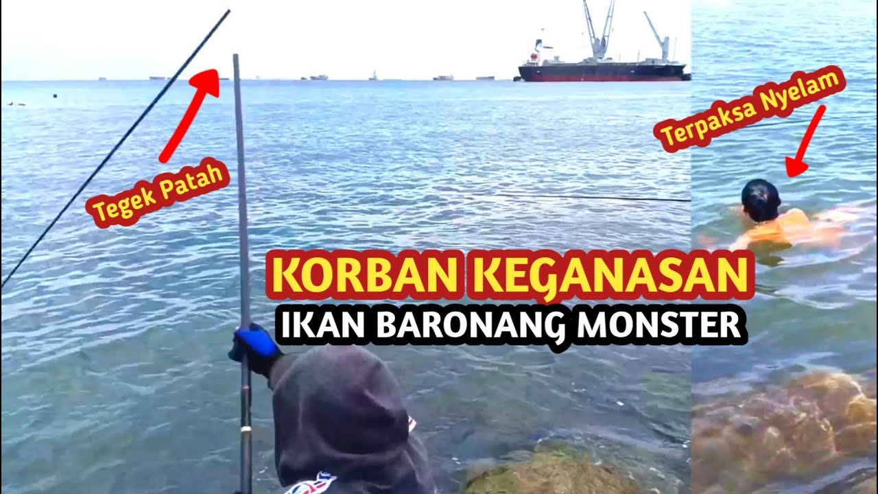 GANAS..!! Joran Tegek Patah Gak Bisa Mancing Lagi || MANCING BARONANG MONSTER TEGEK PATAH
