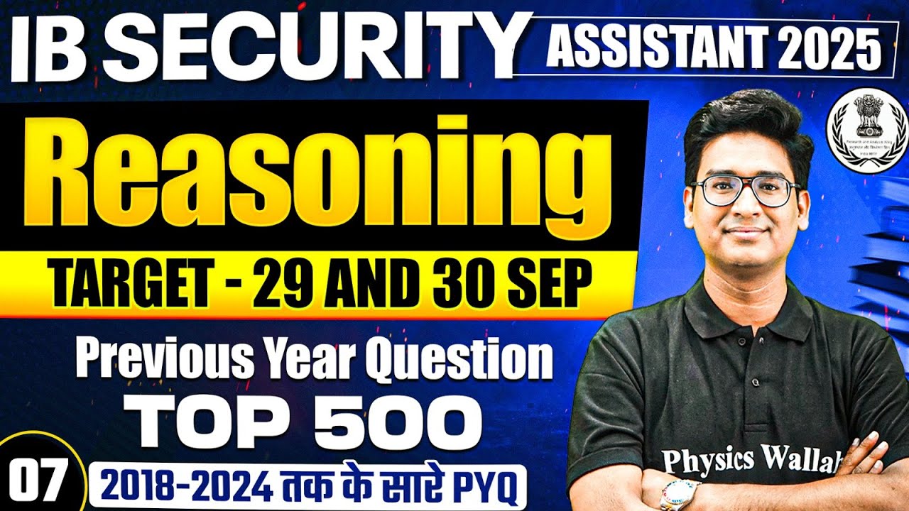 IB Security Assistant Reasoning Classes 2025 | IB SA Reasoning Previous Year Questions | Jitin Sir