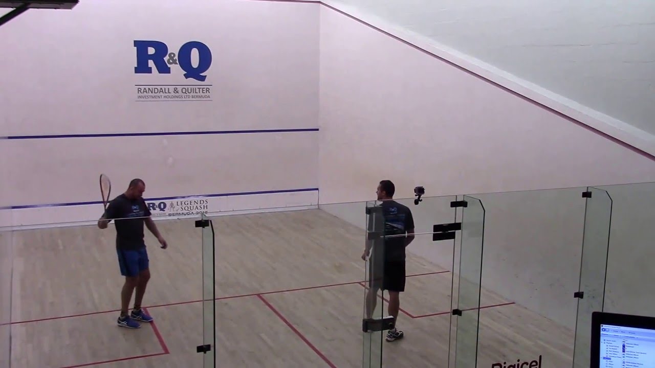 Bermuda R&Q Legends of Squash 2016 David Palmer vs John White G1