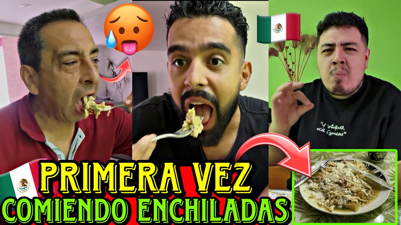 🇲🇽Primera vez probando Enchiladas!!💚*ESTO SI ES COMIDA*