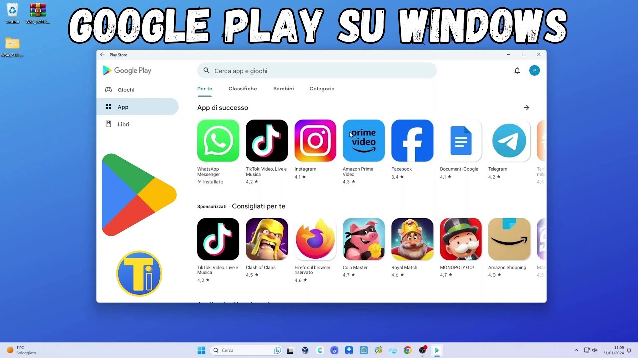 FINALMENTE Google Play su WINDOWS 11 & 10 con UN CLICK!