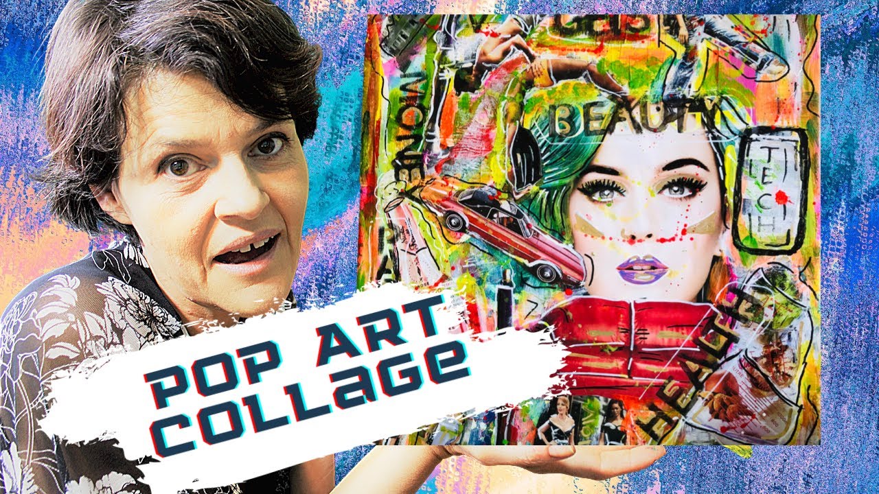 How to Create A Pop Art Collage  On Canvas Full Tutorial For Beginners