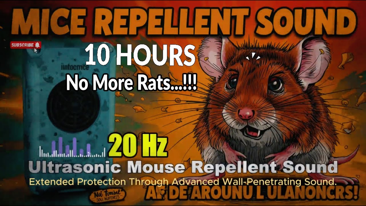 🔊 10 Hours Ultrasonic Mouse Repellent Sound | Extended Audio Emission   Ambient Background Tone