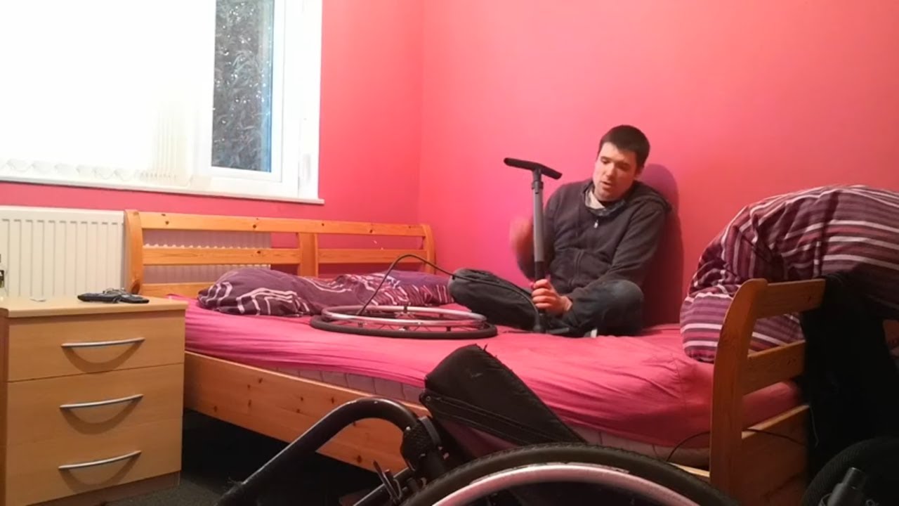 How I Inflate My Wheelchair Tyres Using a Track Pump