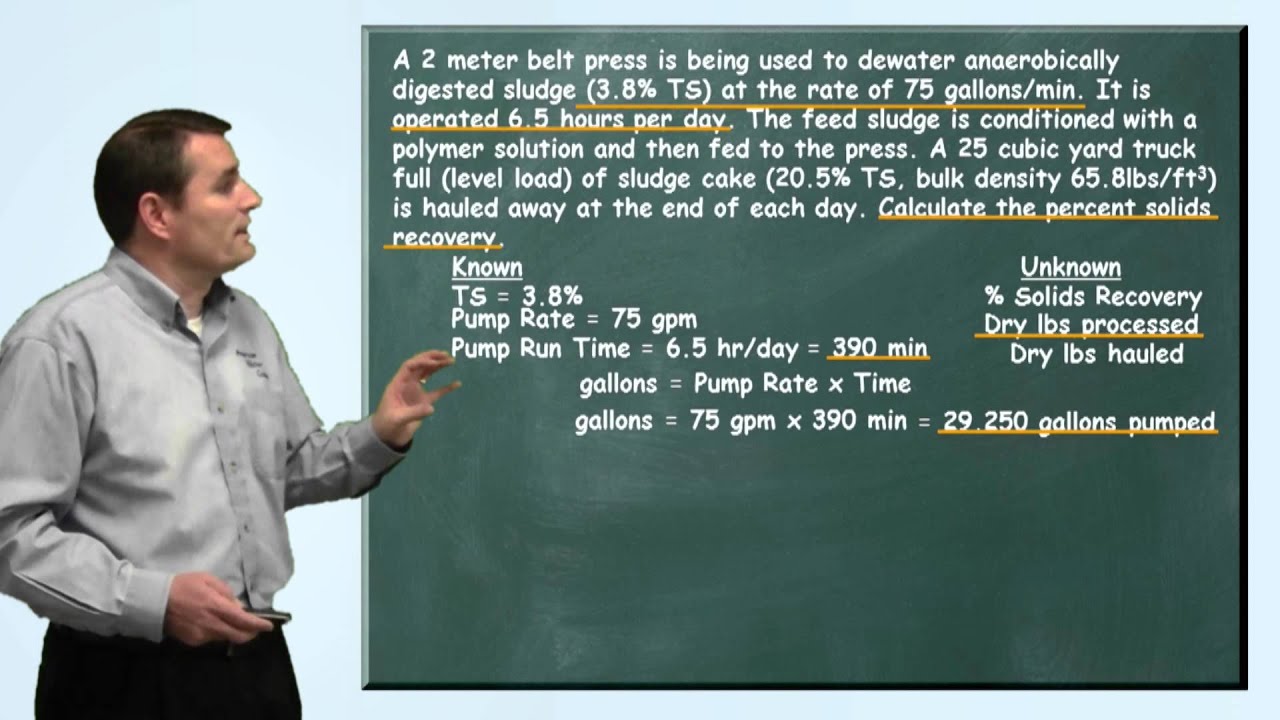 Problem Solved: Percent Solids Recovery - Wastewater Math