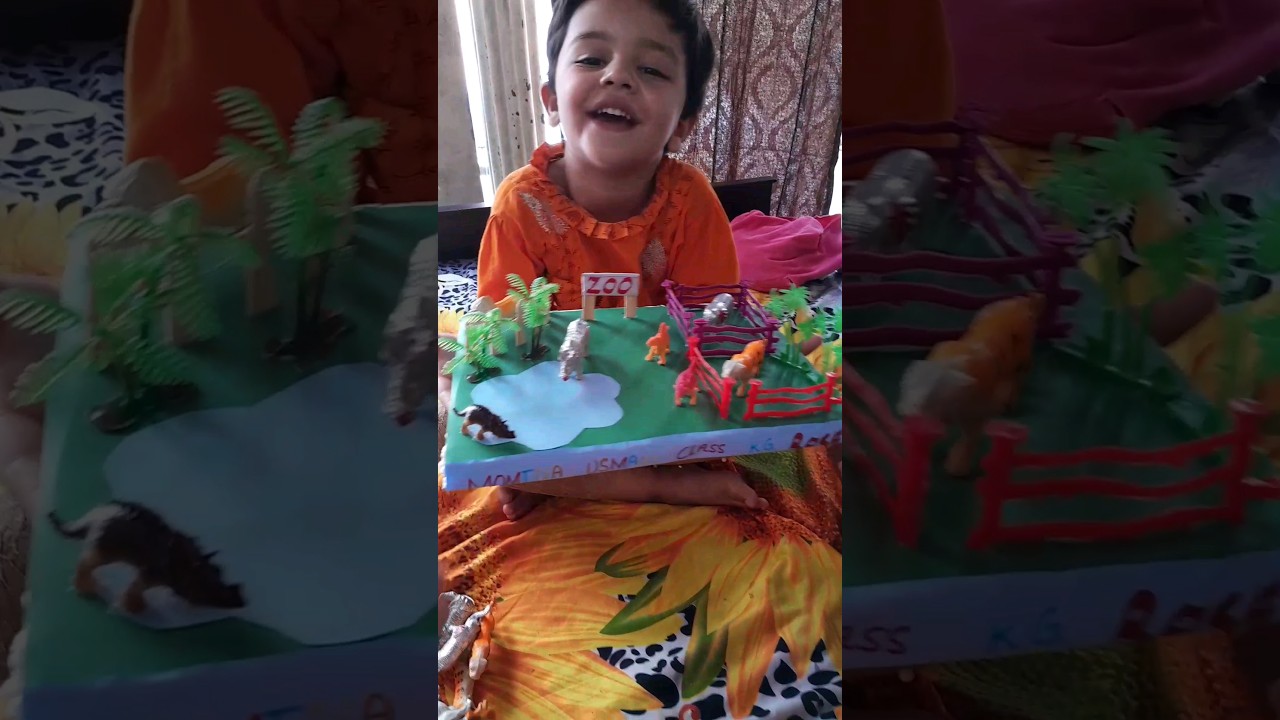 Zoo Project For preschoolers || MOMINA makes her school Project 