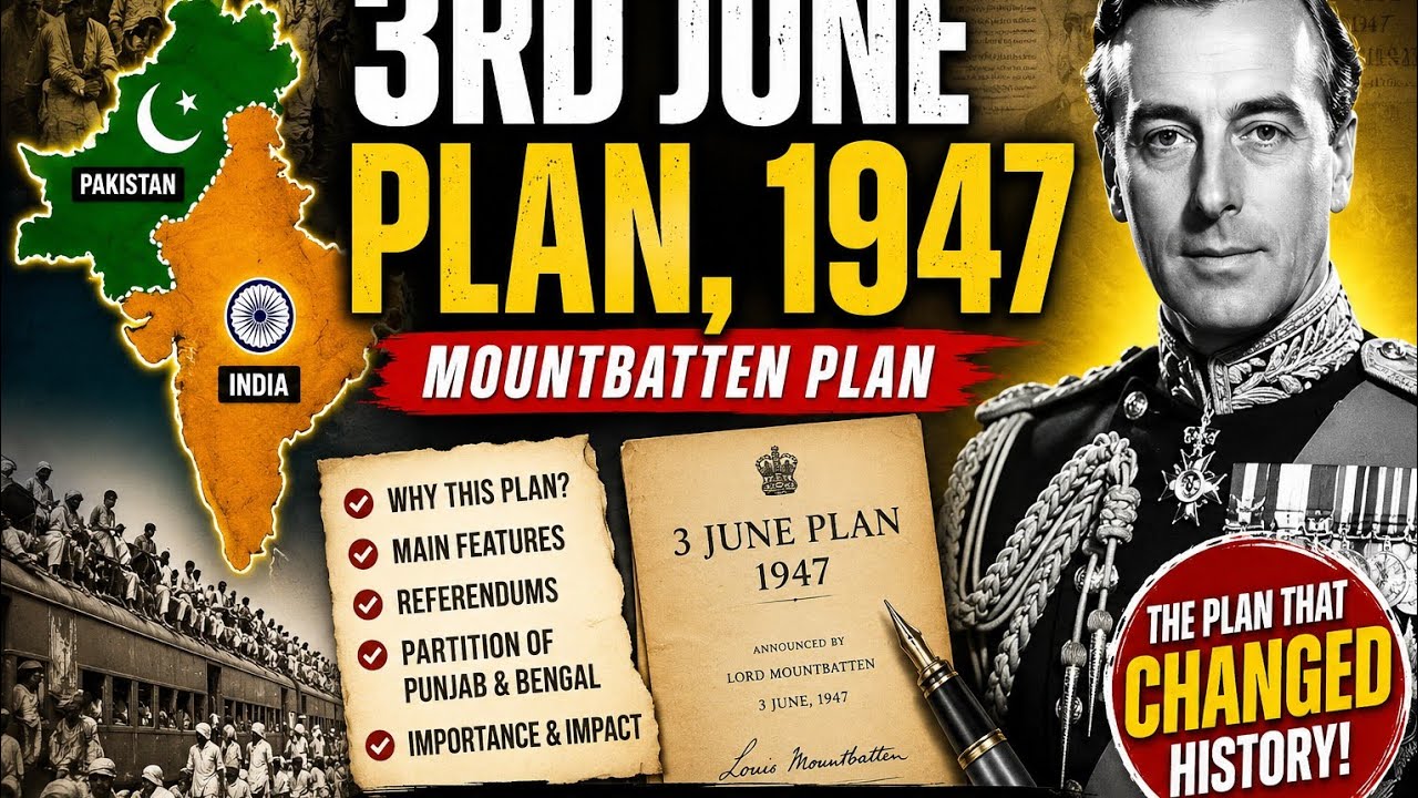 3rd June Plan 1947 Explained | Mountbatten Plan | Partition of India & Pakistan