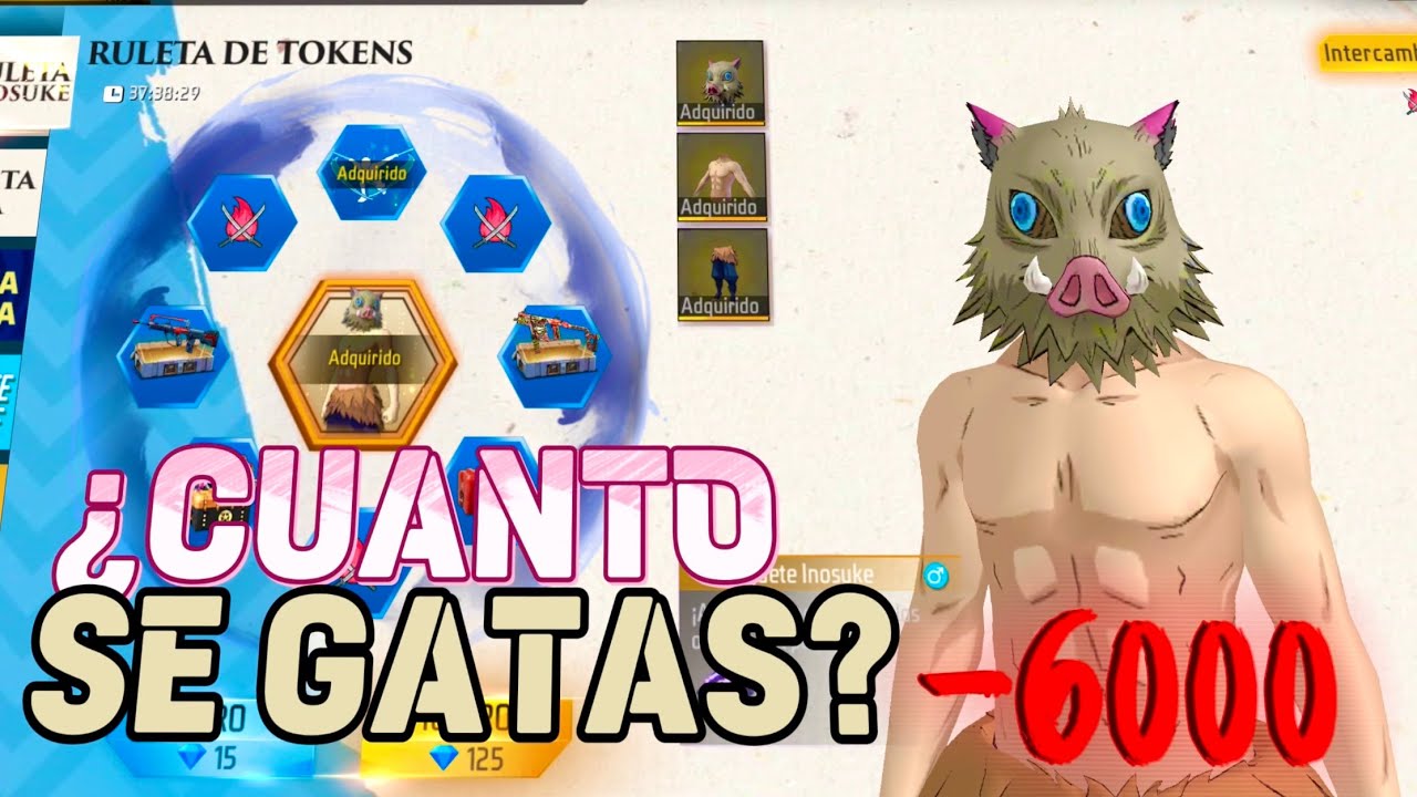 Me gaste más de 6000 diamantes en la RULETA DE TOKENS | PAQUETE INOSUKE Demon Slayer