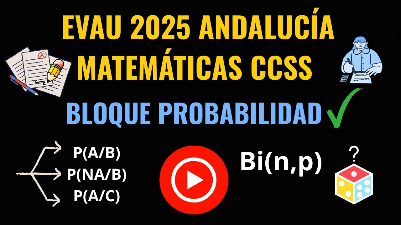 EXAMEN EVAU ANDALUCÍA 2025 | Matemáticas CCSS - Bloque PROBABILIDAD(Parte 3 de 4) 🔥