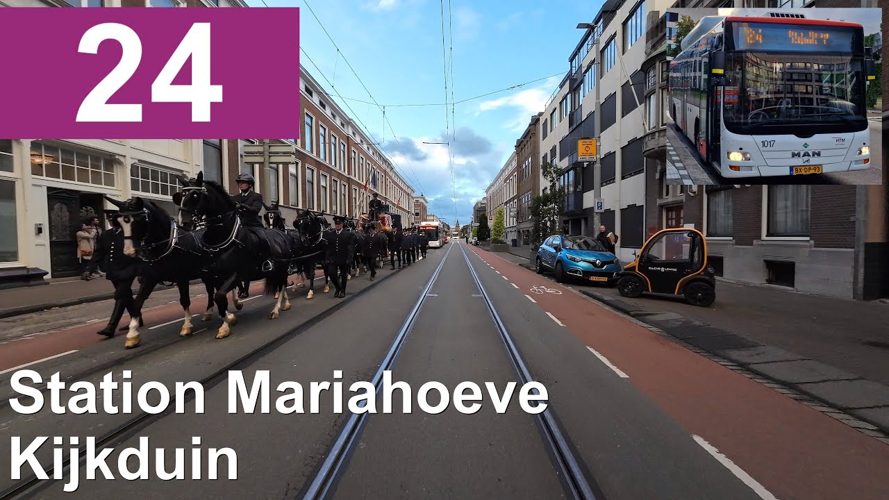 HTM lijn 24: Station Den Haag Mariahoeve - Den Haag Kijkduin | omleiding | HTM 1017 | 2024