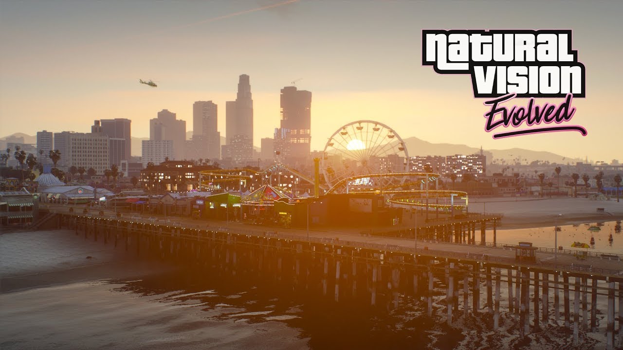 Natural Vision Evolved в GTA 5 + большой CAR PAC
