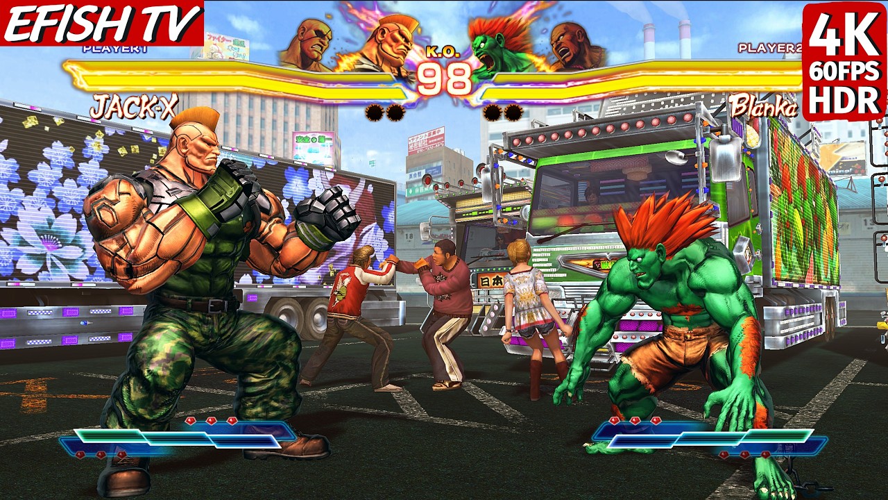 Джек-X и Сагат против Бланки и Мардука (самый сложный ИИ) - Street Fighter X Tekken