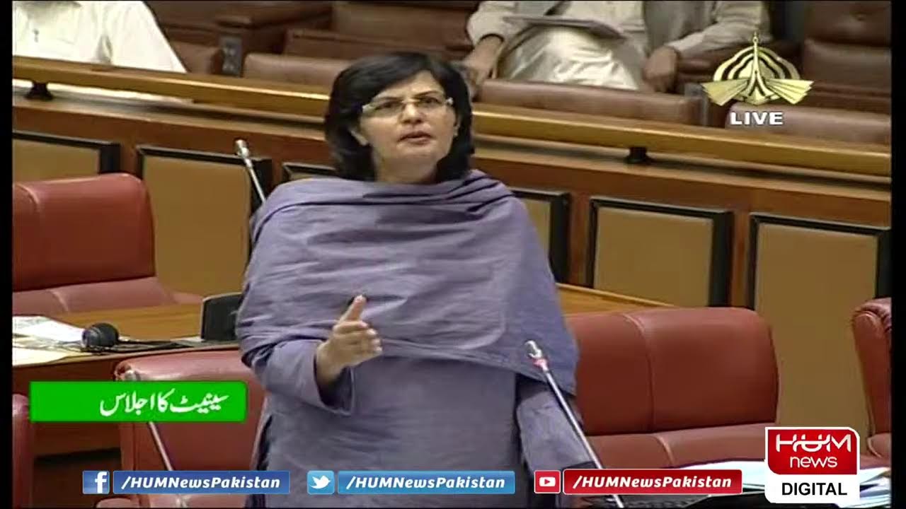 Dr. Sania Nishtar addressing in Senate session