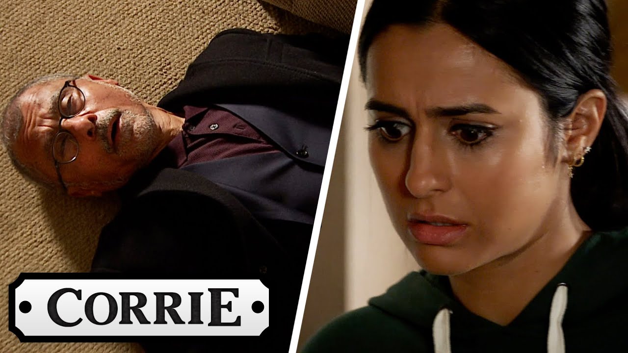 Alya and Zeedan Watch as Hashim Suffers a Heart Attack | Coronation Street