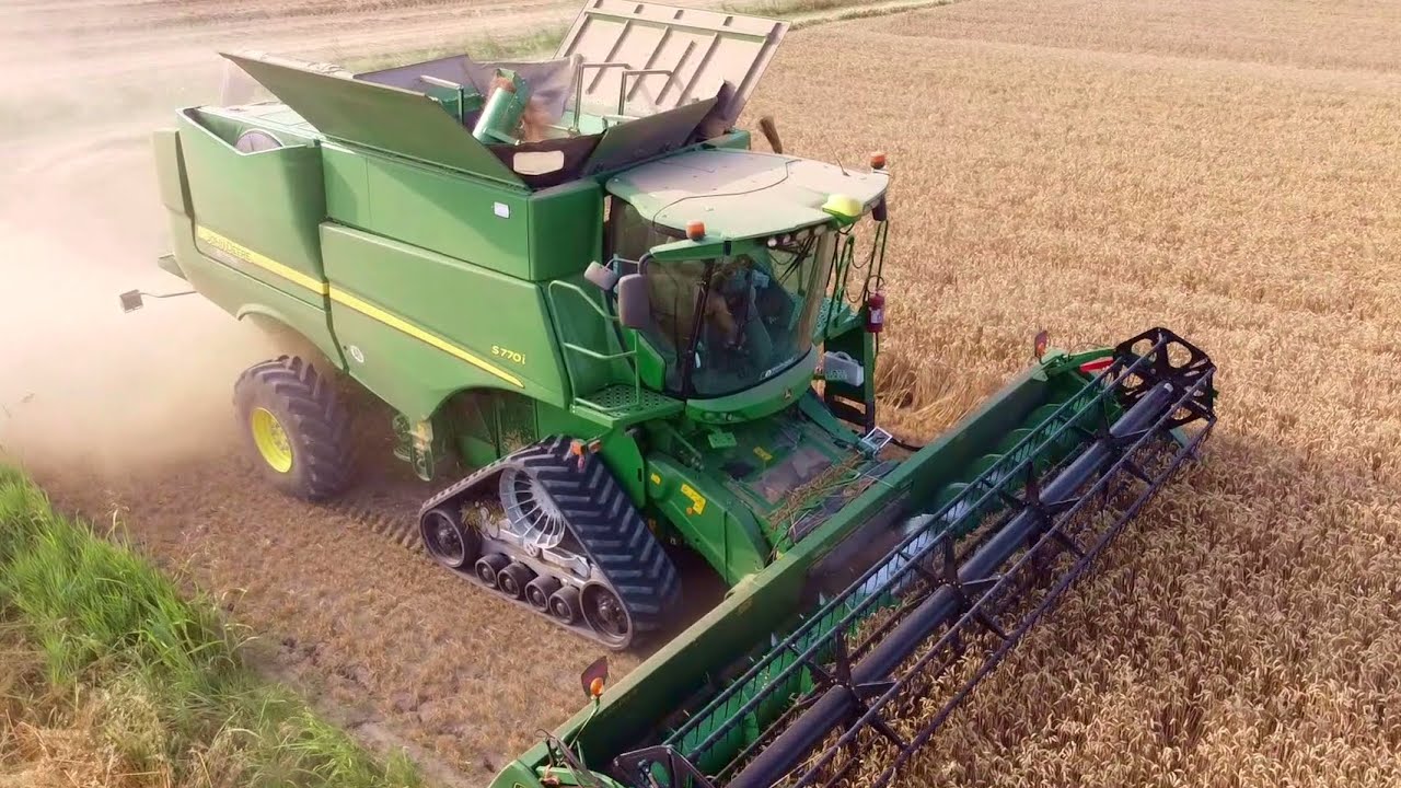 John Deere S770i + 625F combine harvester | Trebbiatura grano