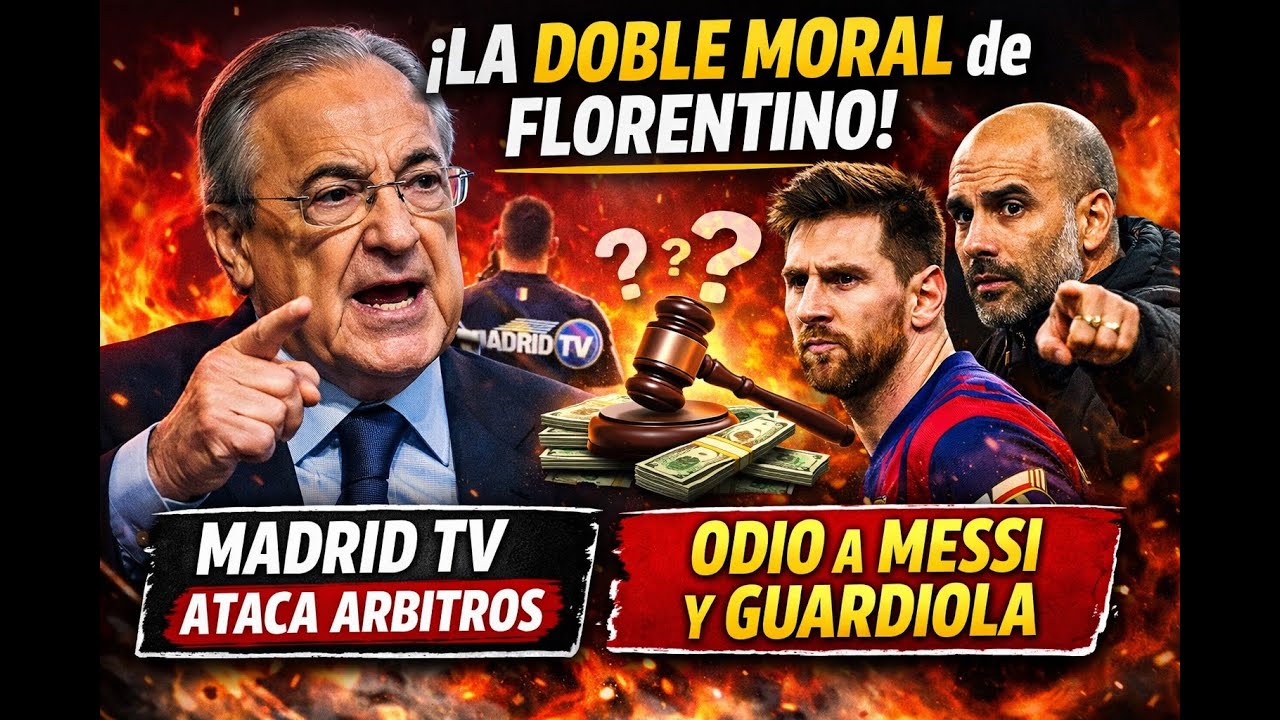 Florentino Pérez, Madrid TV y la DOBLE MORAL: el odio al Barça de Messi y Guardiola