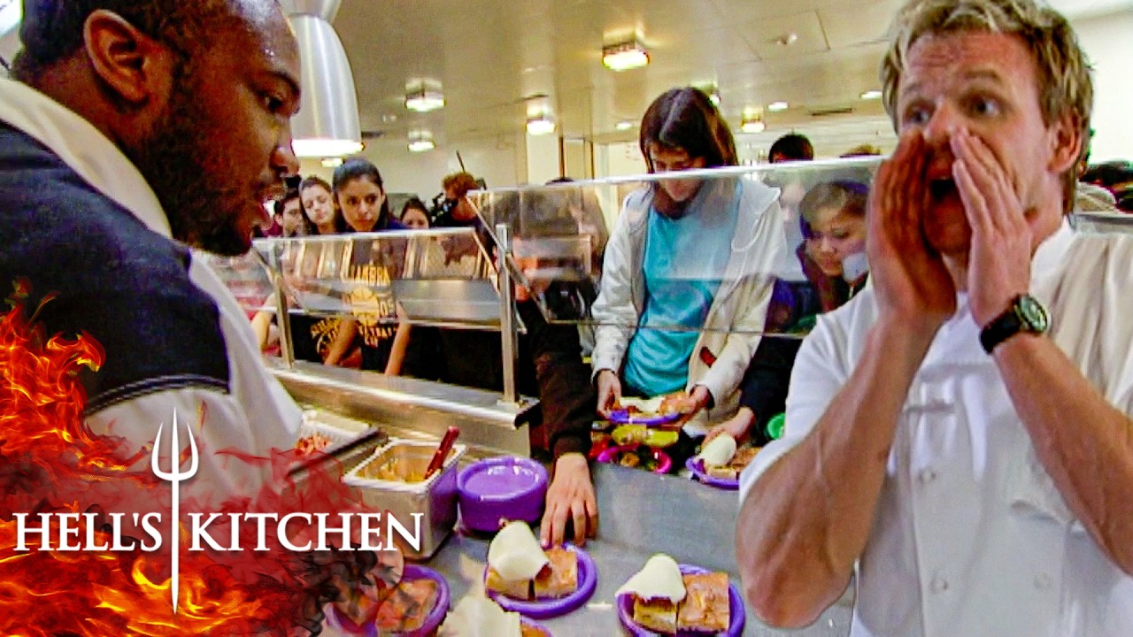 Chef Ramsay Challenges the Black Jackets To Cook a High School Lunch | Hell's Kitchen