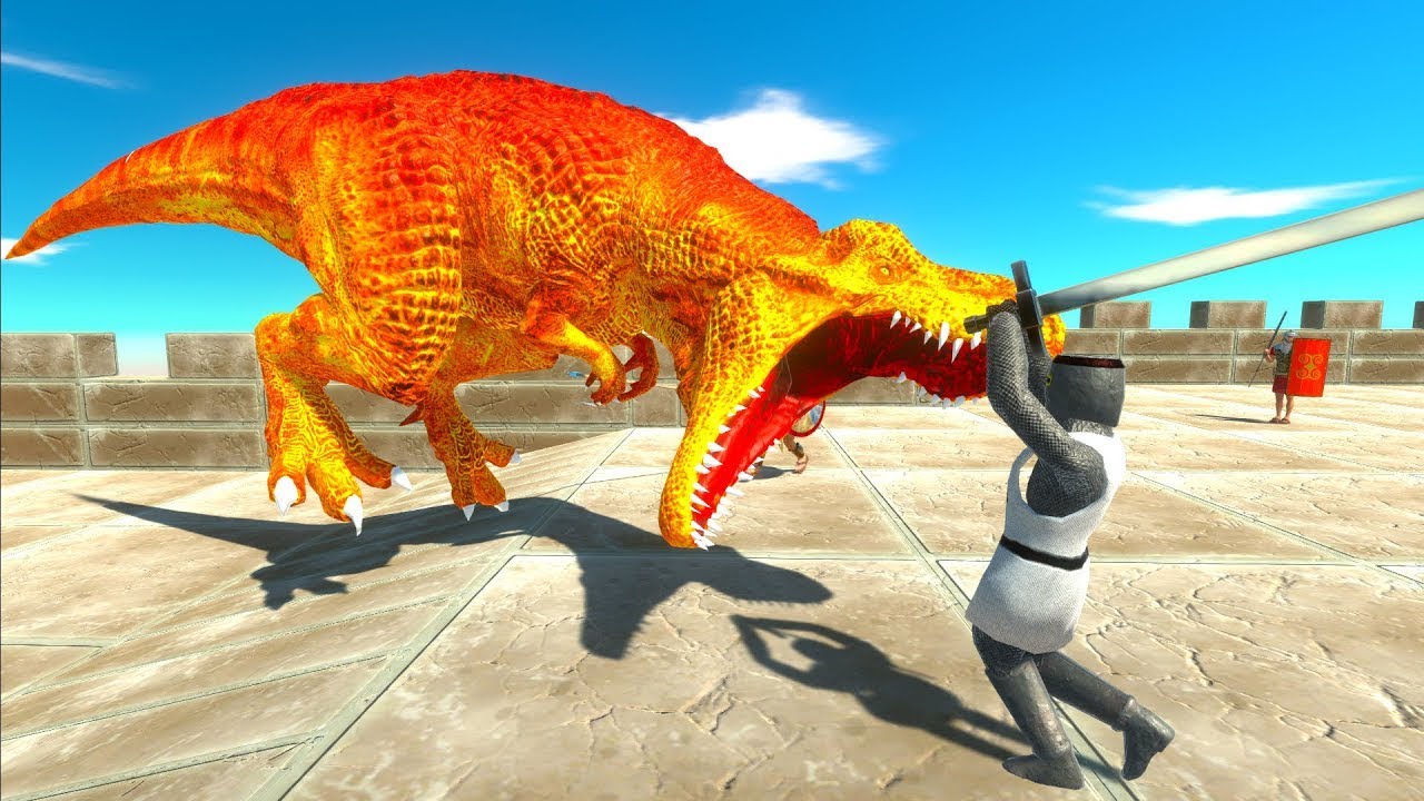 FIRE T-REX DEATH RUN - Animal Revolt Battle Simulator