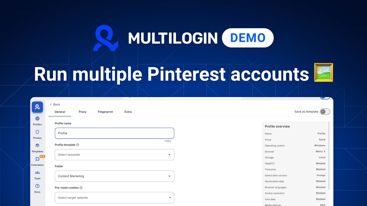 Learn how to manage multiple Pinterest accounts with Multilogin