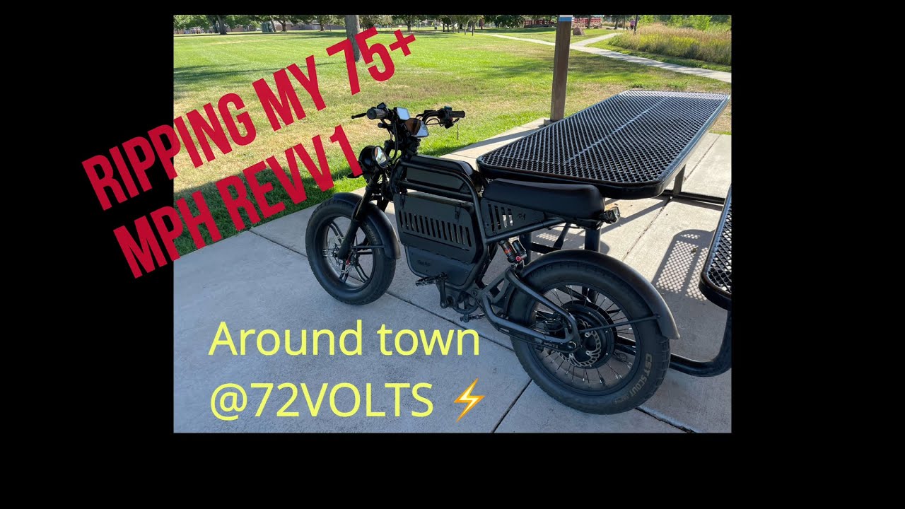 View of a 75mph ebike ripping around town