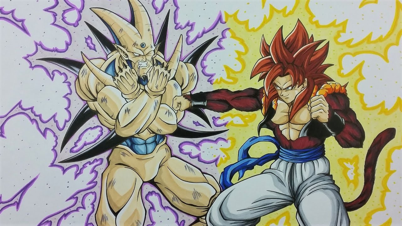 Drawing Gogeta SSj4 vs Omega Shenron | Dragonball GT | TolgArt
