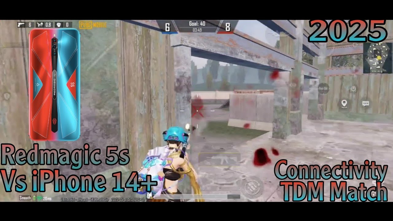 Redmagic 5s connectivity against iPhone 14 plus 1 Vs 1 TDM Match.