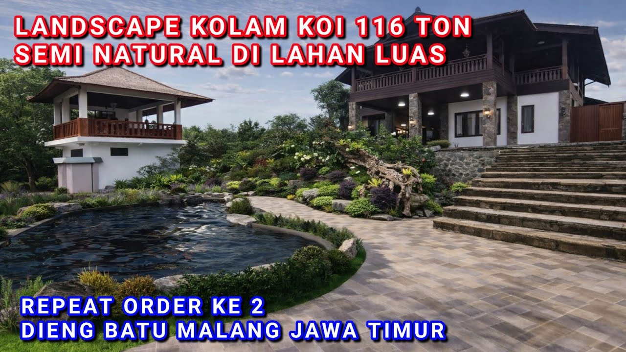 PENGUKURAN LAHAN KOLAM KOI SEMI NATURAL 116 TON | DIENG BATU MALANG