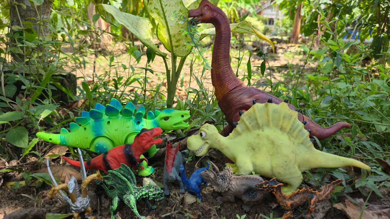 Menemukan Dinosaurus Brachiosaurus Spinosaurus Stegosaurus T-Rex Triceratops Dragon