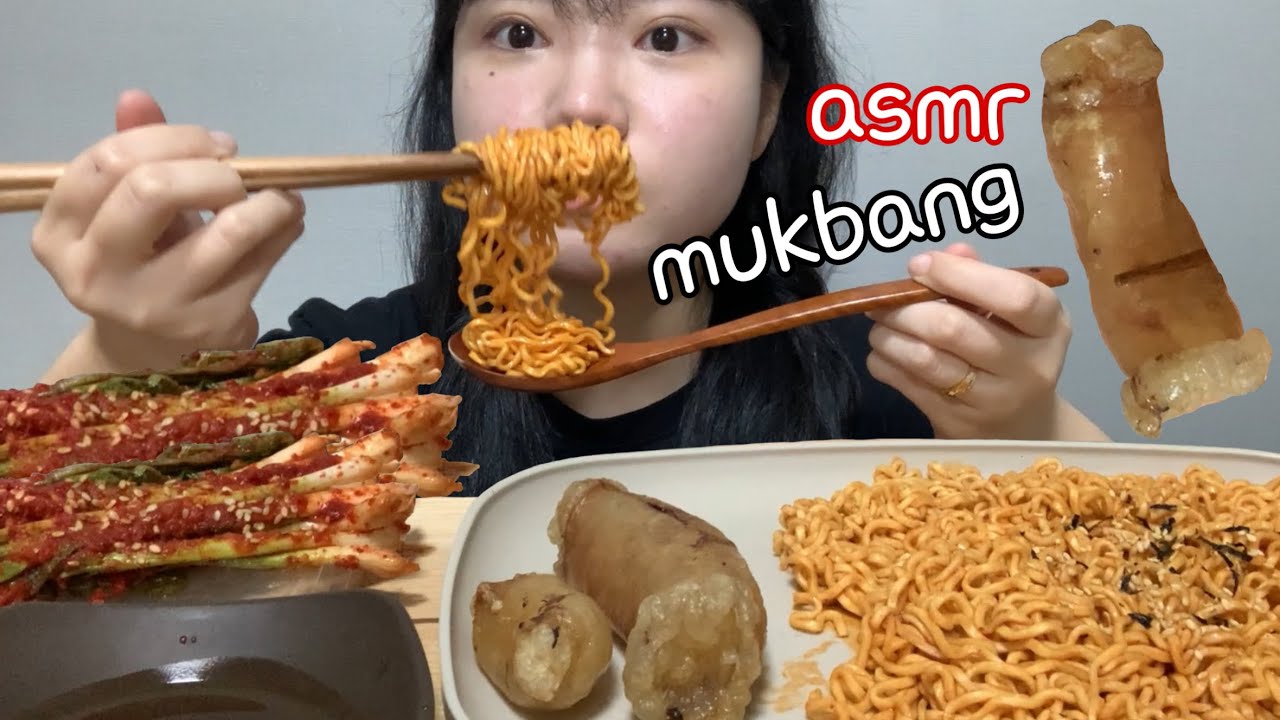 SUB)맨날 통대창 asmr 먹방 보다가 내가 찍어보기(ft. 불닭, 파김치) Deachang eating sounds mukbang