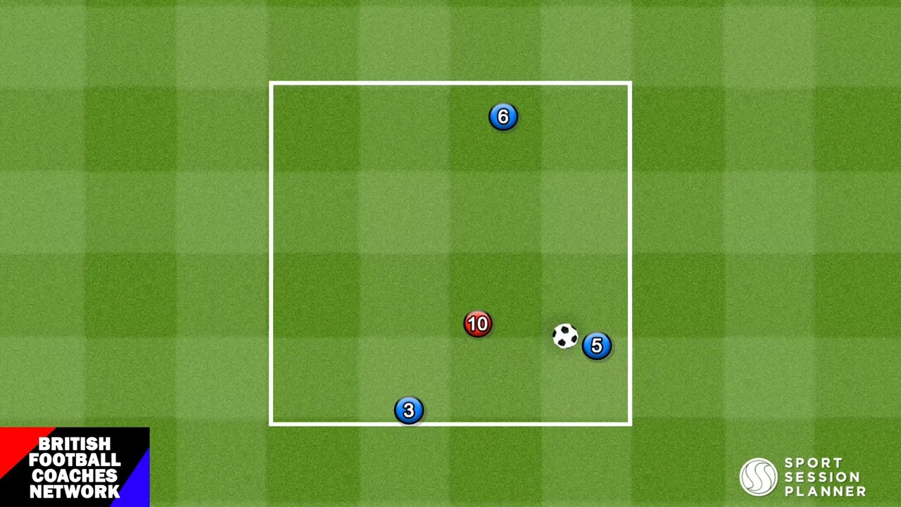 3v1 Square Rondo | Football Passing Drill