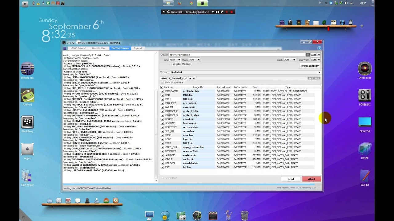 how to write scatter directly to emmc using UFIBOX and save as Dump file