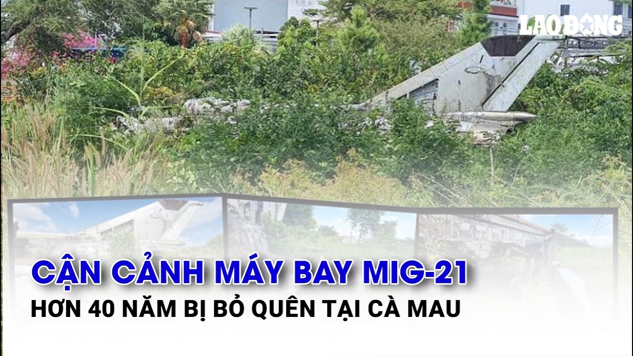 Cận cảnh máy bay MIG-21 hơn 40 năm bị bỏ quên tại Cà Mau| Báo Lao Động