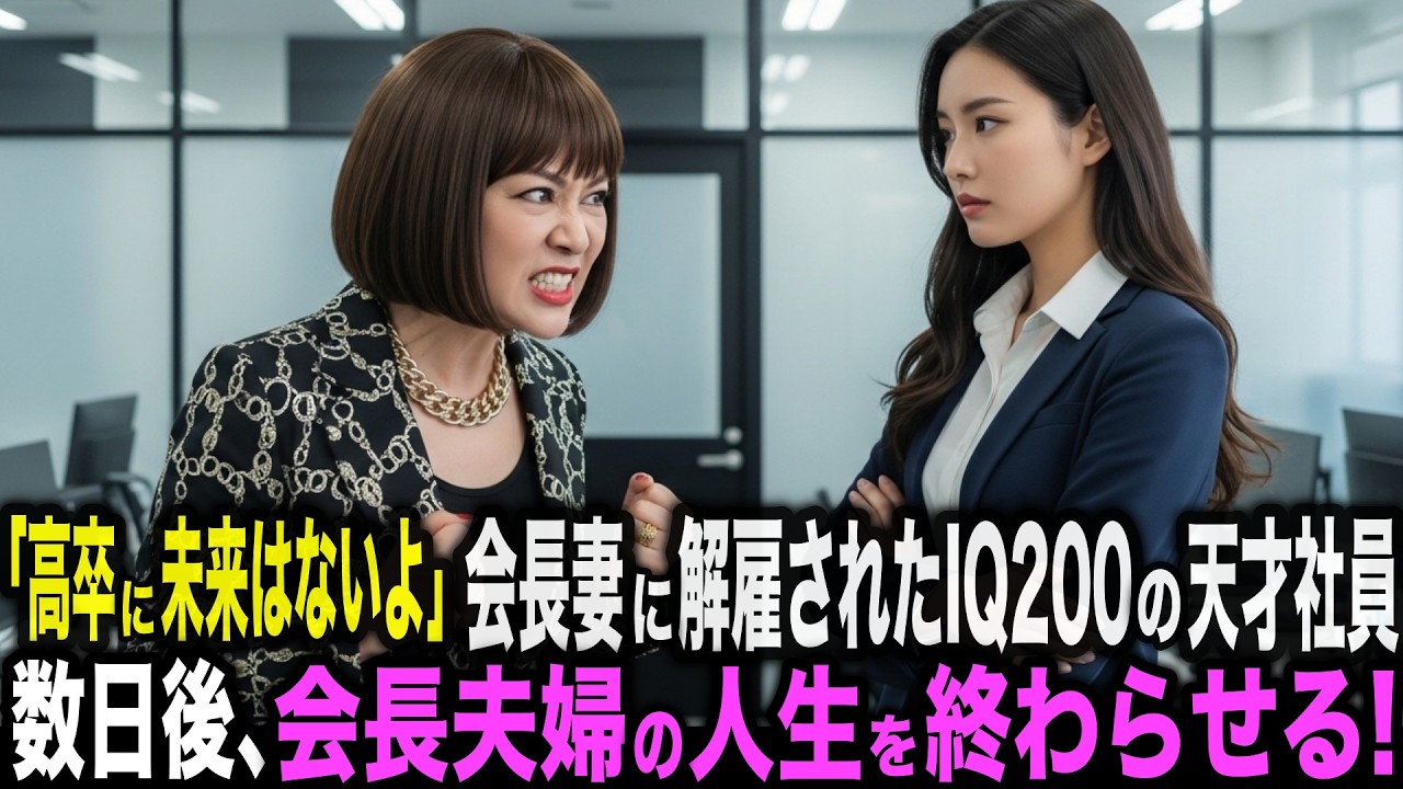 「高卒に未来はないよ」IQ200の天才社員を解雇した会長の嫁、数日後、10兆円契約が破棄され家庭崩壊に…！