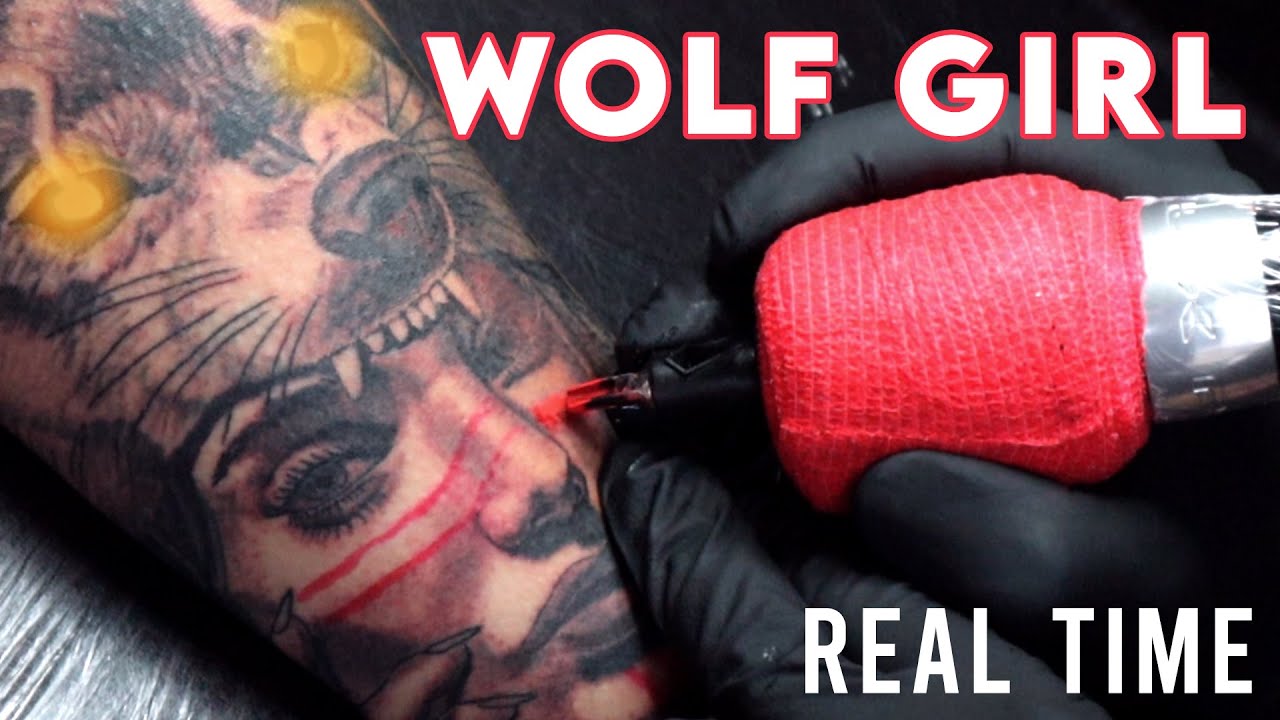 HOW TO TATTOO WOLF HEADDRESS REAL TIME