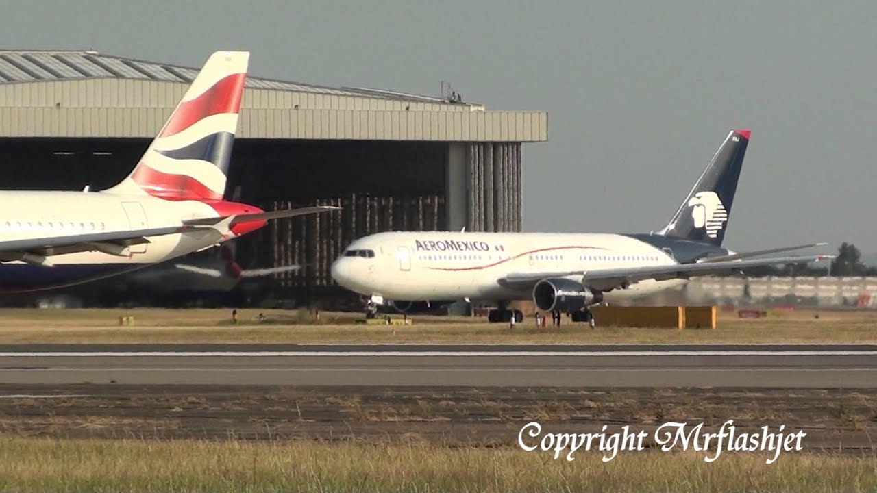 AeroMexico 767-200ER {XA-FRJ} at London Heathrow with Salma Hayek