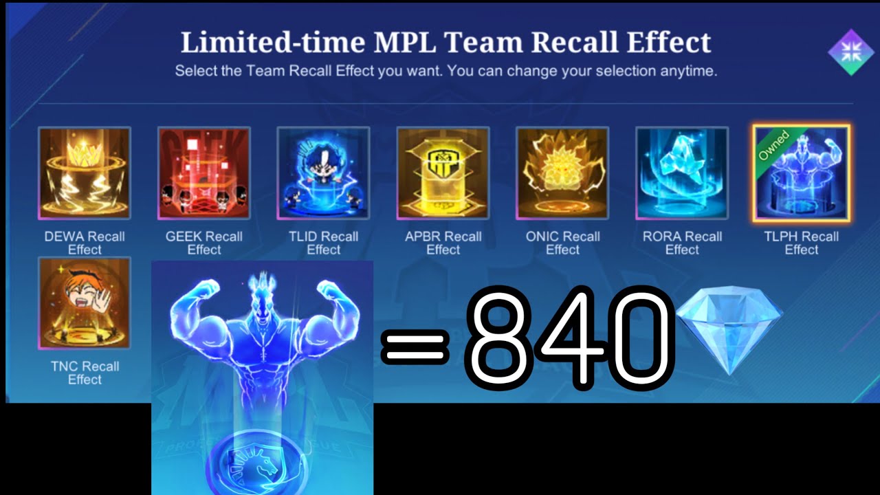 DRAW EFFECT RECALL TEAM TLPH, USE 840 DAIMOND (MPL)🚩