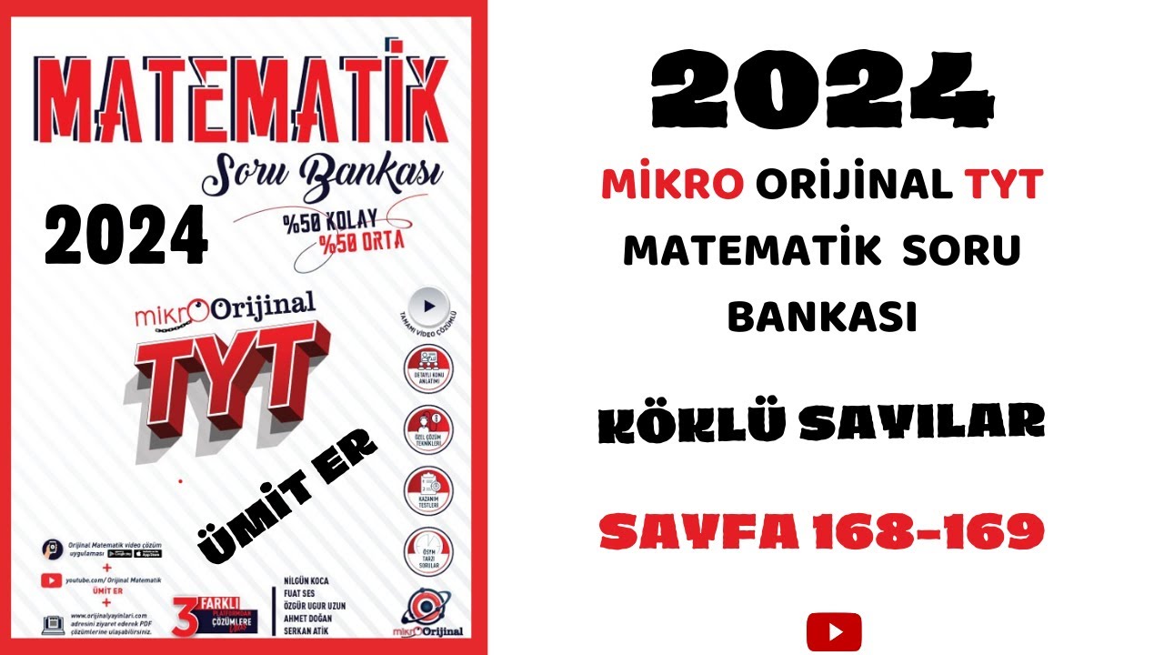 MİKRO TYT SORU BANKASI  |KÖKLÜ SAYILAR|  Syf 168 -169 | @umiter55  #yks2024 #kamp