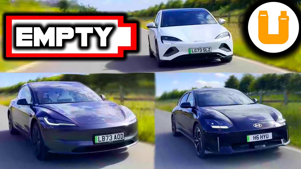 Тест запаса хода в реальных условиях | Тройной тест Tesla Model 3, BYD Seal и Hyundai IONIQ 6