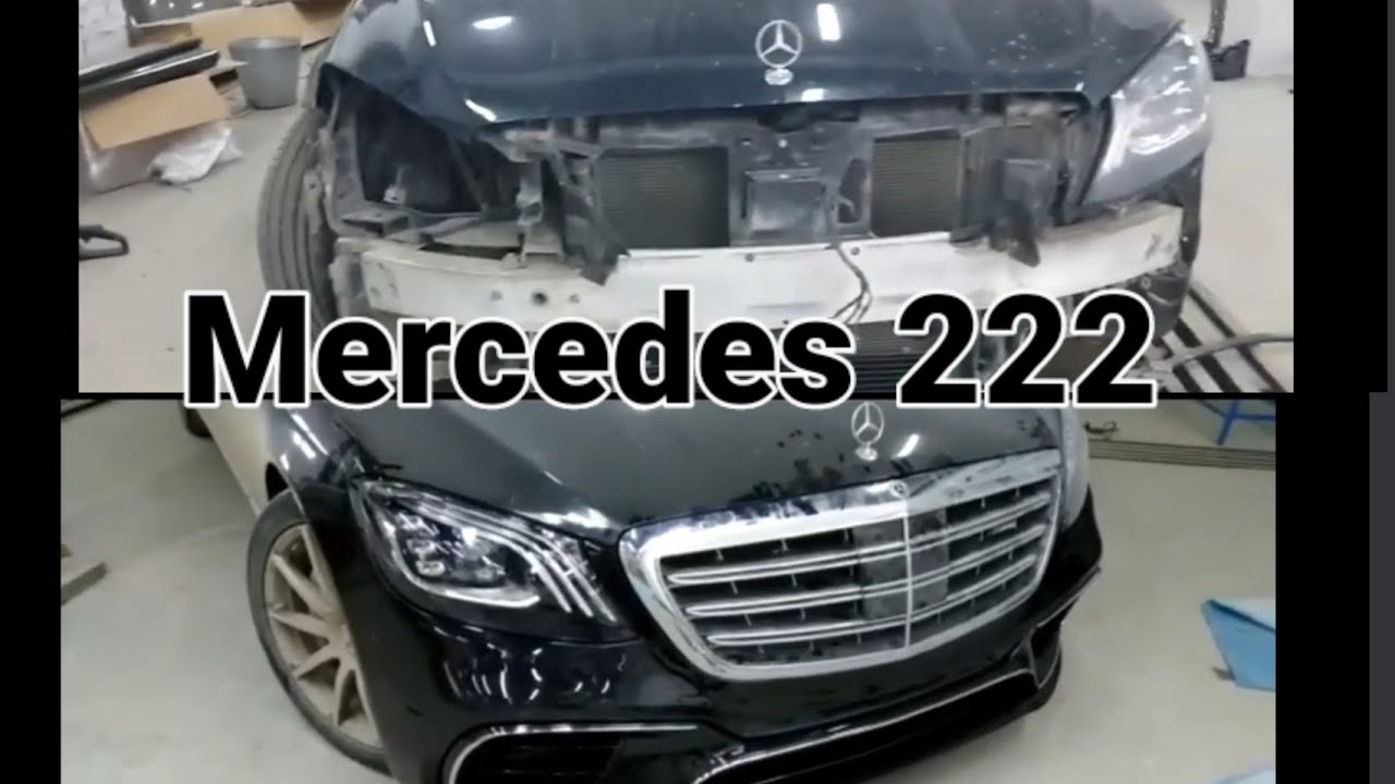 Ремонт бампер фара Mercedes 222