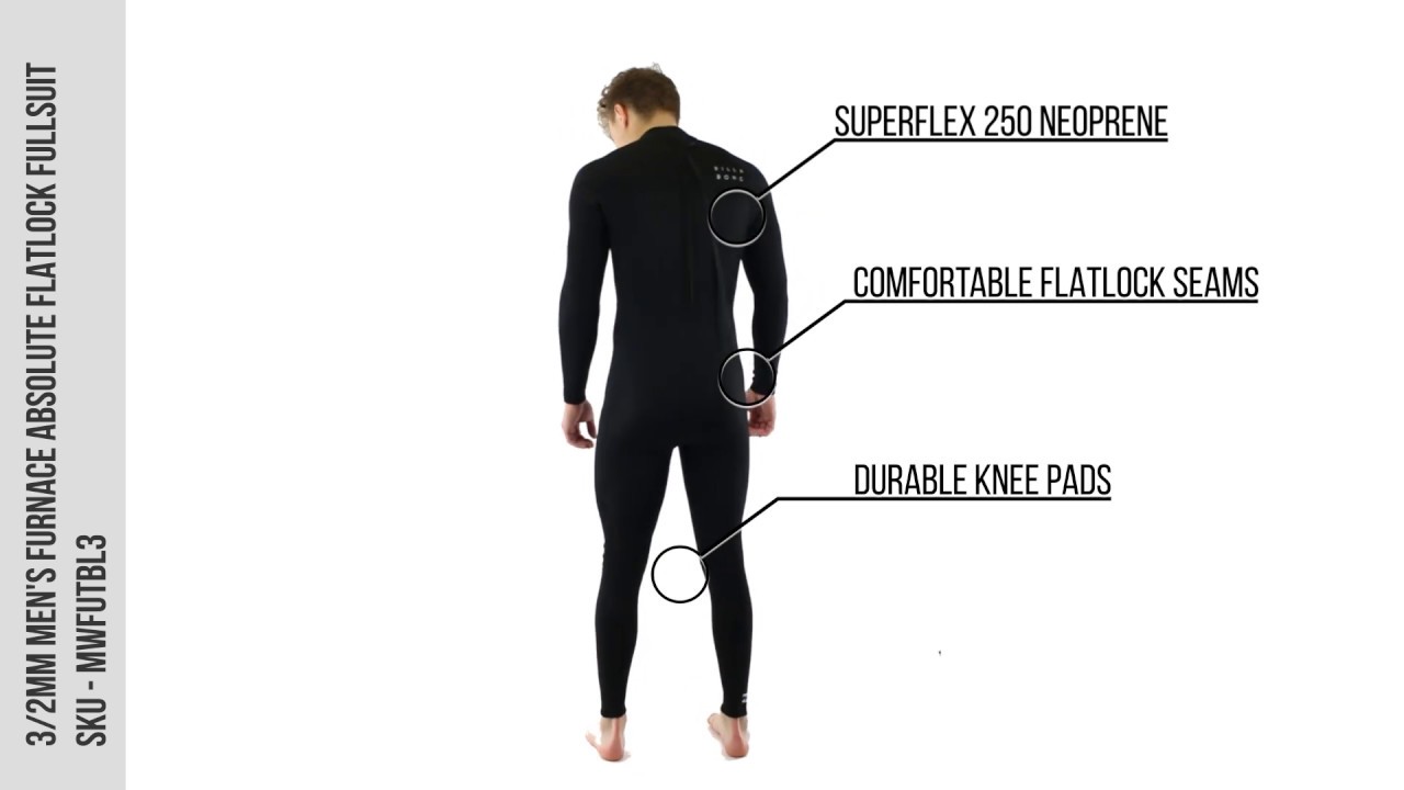 3/2mm Men's Billabong FURNACE ABSOLUTE Flatlock Fullsuit - Wetsuit Wearhouse