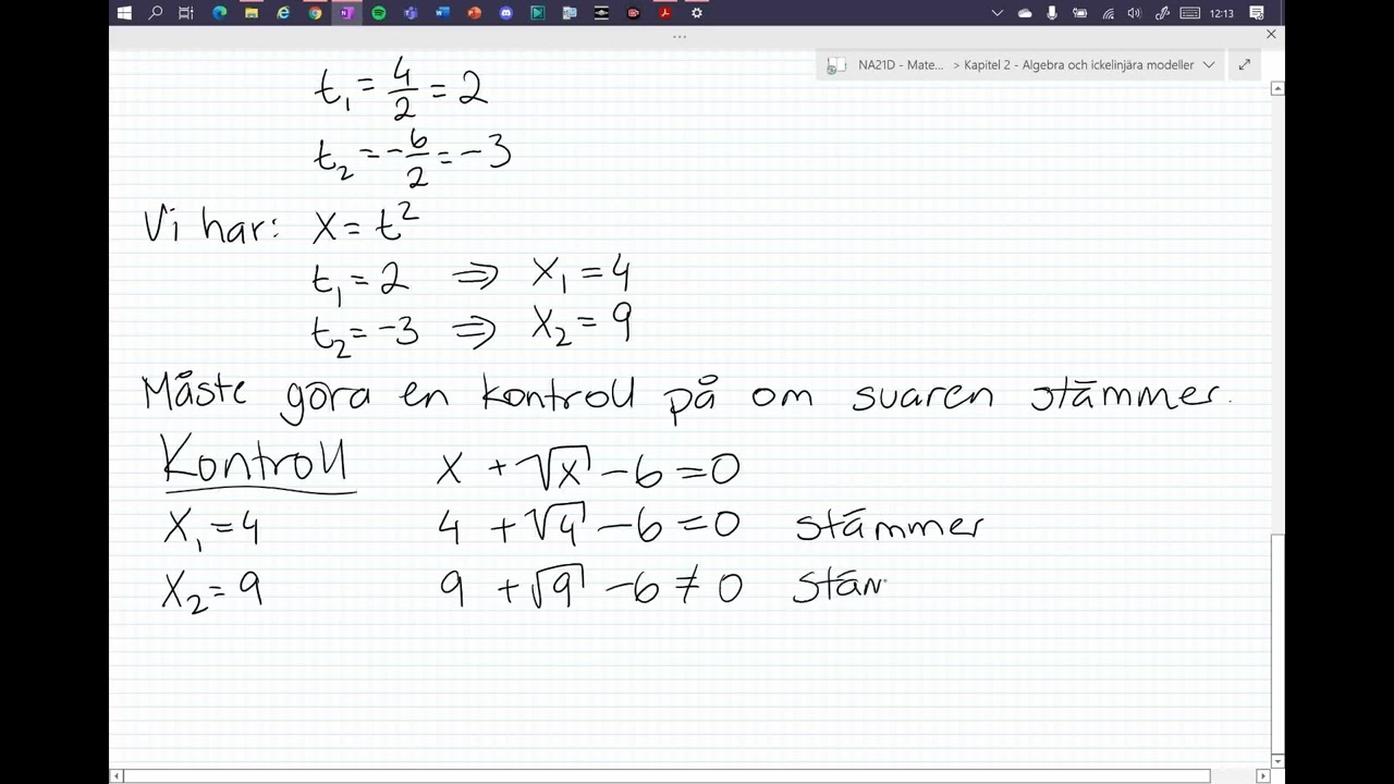 Matematik 2c - Kapitel 2 - 2.1 Rotekvationer