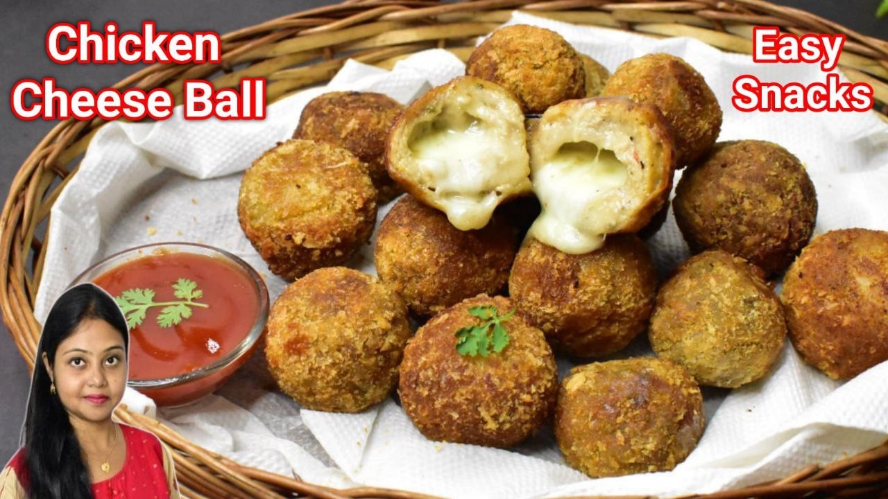 চিকেন চিজ বল-Chicken Cheese Ball Recipe Bengali-Easy Evening Snacks Recipe Bangla-Frozen Snacks
