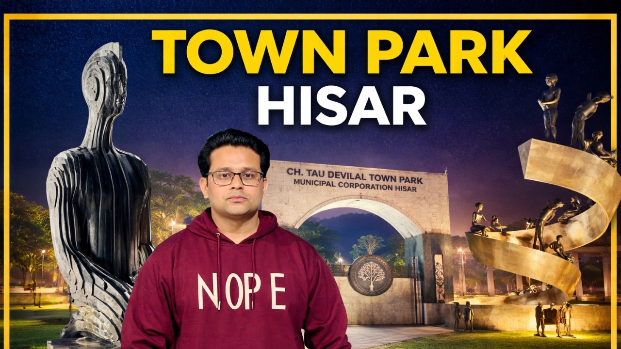 TOWN PARK HISAR 🌳 | Night View, Sculptures & Peaceful Vibes | Full Tour