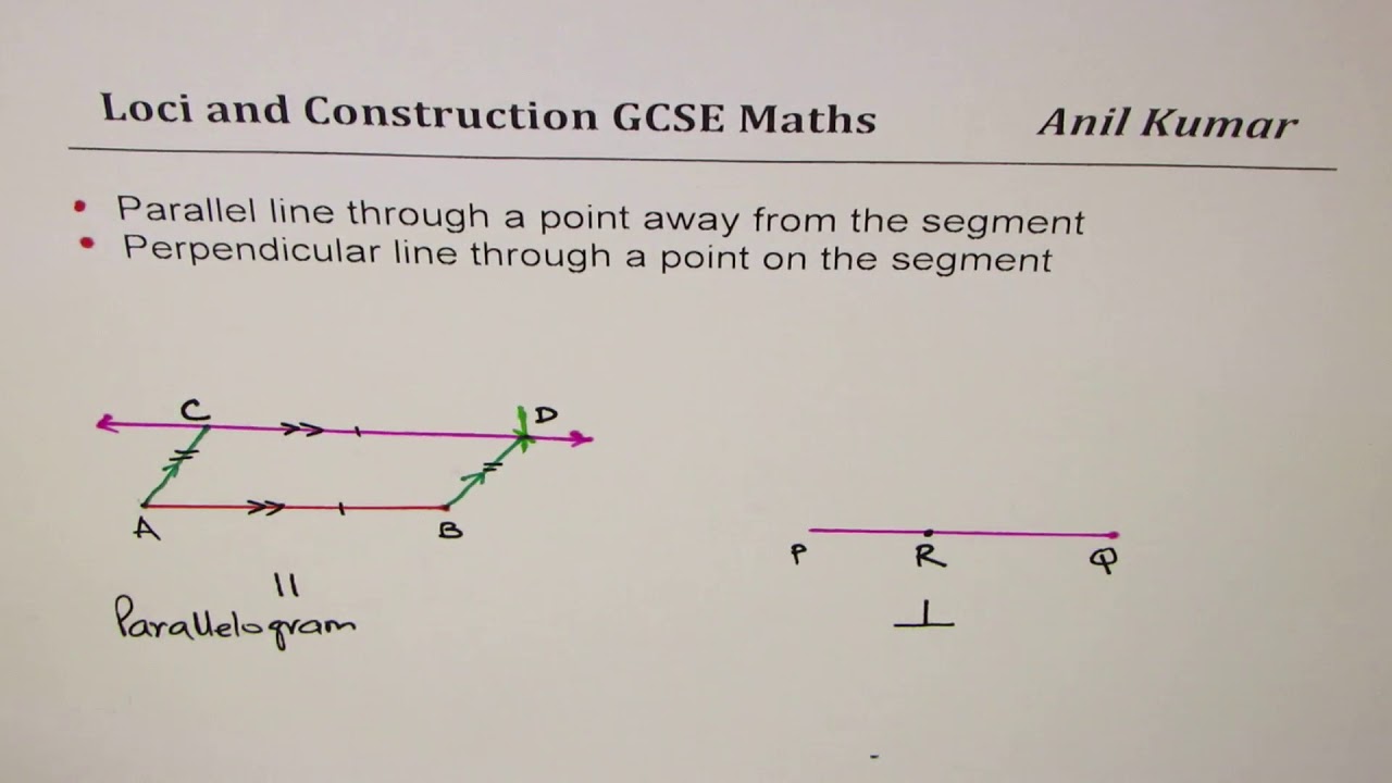 Loci to Construct Parallel and Perpendicular lines to a segment