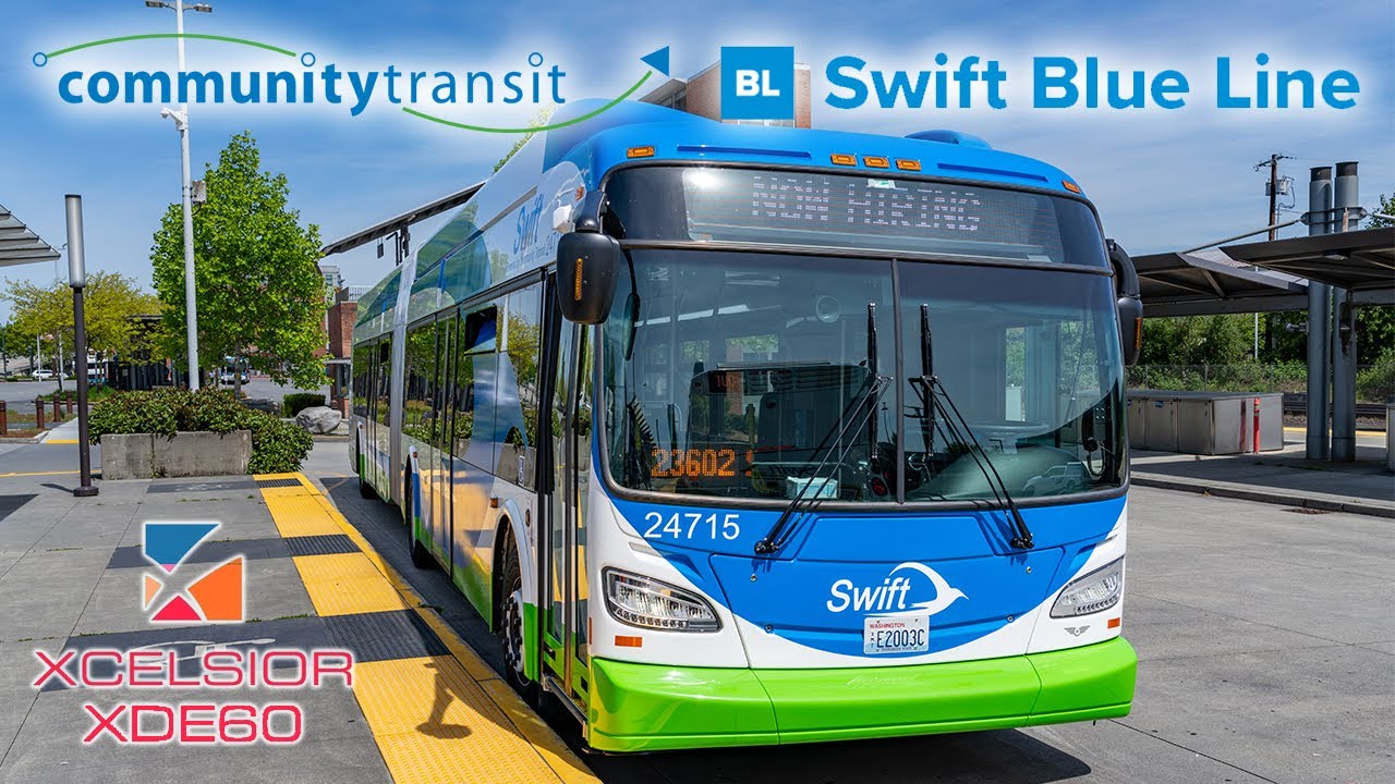 Community Transit New Flyer XDE60 24715 Hybrid Articulated Bus Ride
