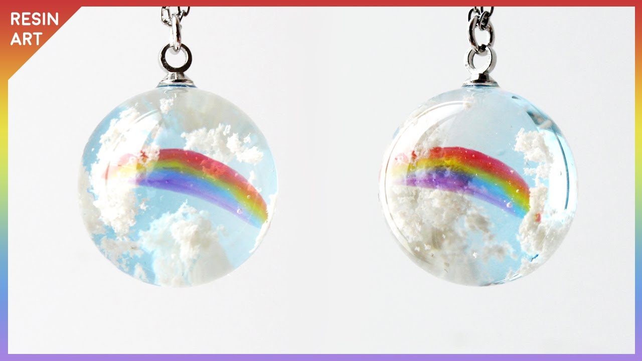 레진공예 🌈 무지개 뜬 하늘 만들기