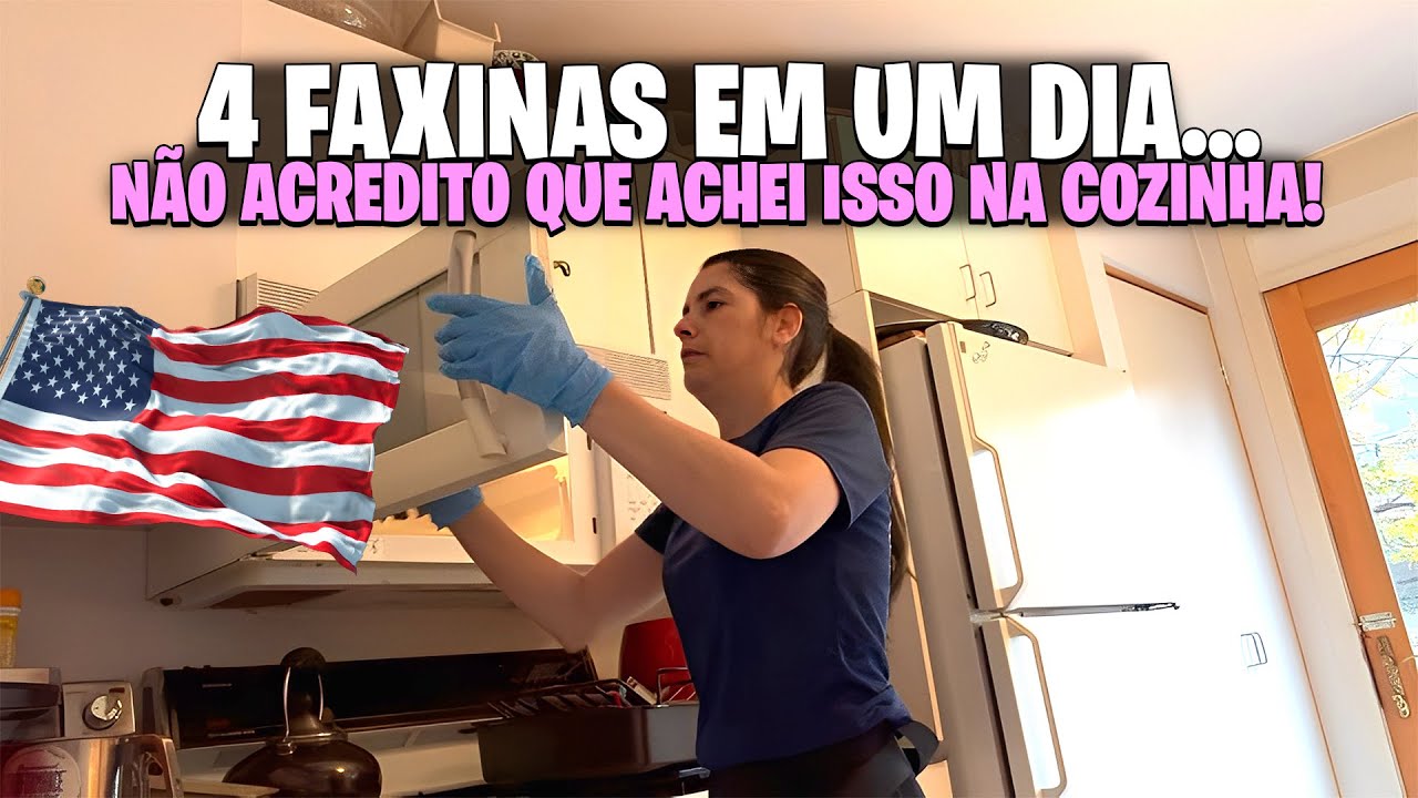 FAXINA PESADA NOS EUA: NÃO ACREDITO NO QUE ACHEI NA COZINHA!  😱🇺🇸