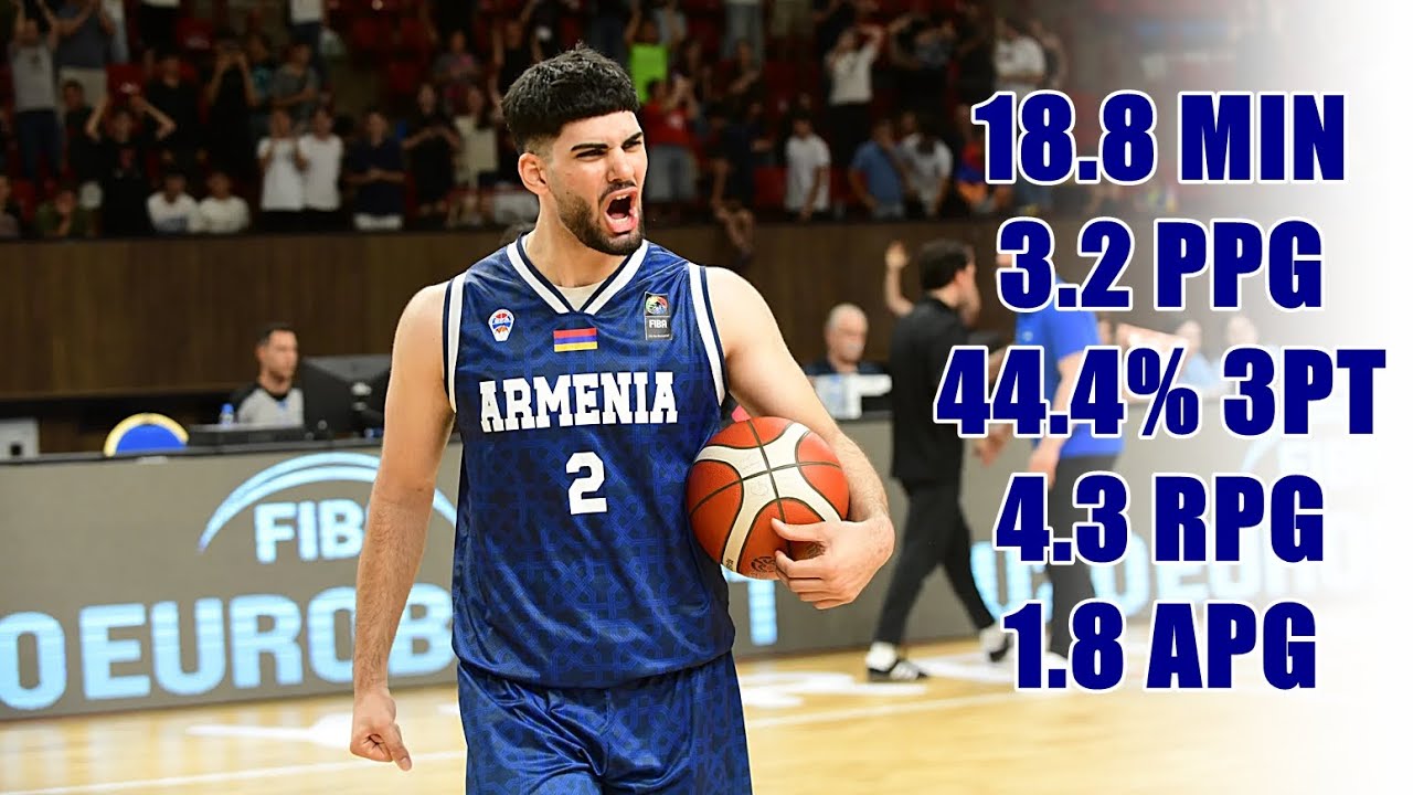 6'6 AND 19 YEARS OLD VALERI AGHAJANYAN AT U20 EUROBASKET DIVISION B | HIGHLIGHTS